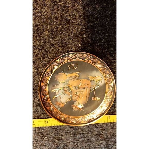 Brass chili plate 6 in diameter in good condition vintage - Picture 3 of 5